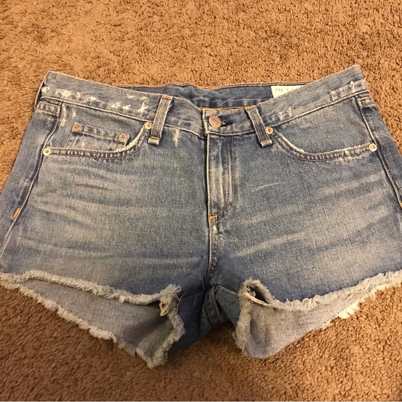 Rag & Bone Mid Rose Denim Distressed Cut Off Shorts Size 25 - Picture 1 of 6
